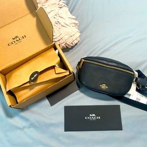 Black Coach Signature Belt Bag
